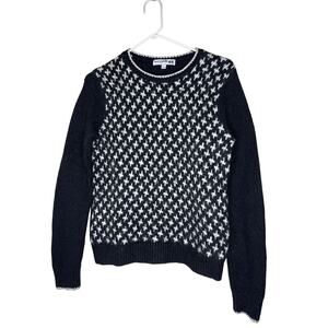 Uniqlo Ines De Le Fressange Womens Medium Black White Houndstooth Sweater Preppy